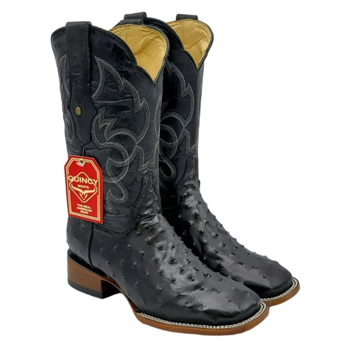 Botas de Avestruz Grabado Horma Rodeo Cuadrada