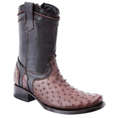 Botas de Avestruz Original Horma Cuadrada con Zipper WD