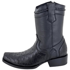 Botas de Avestruz Original Horma Cuadrada con Zipper WD