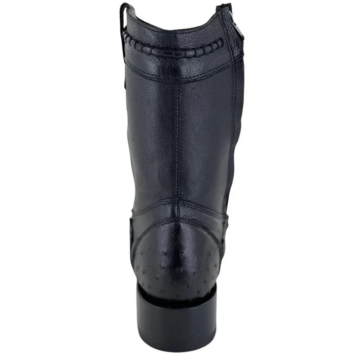 Botas de Avestruz Original Horma Cuadrada con Zipper WD