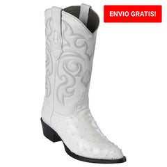 Botas de Avestruz Original Horma Puntal Color Blanco