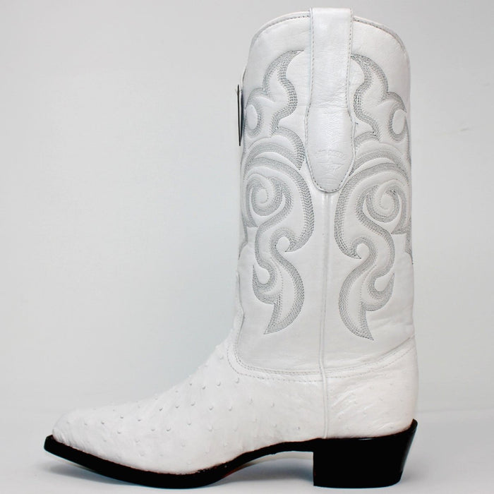 Botas de Avestruz Original Horma Puntal Color Blanco