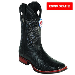 Botas de Avestruz Horma Cuadrada Ancha WW