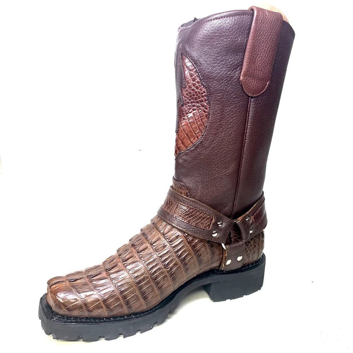 Botas de Cocodrilo Caimán Biker Cola para Motociclista