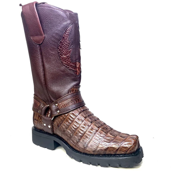 Botas de Cocodrilo Caimán Biker Cola para Motociclista