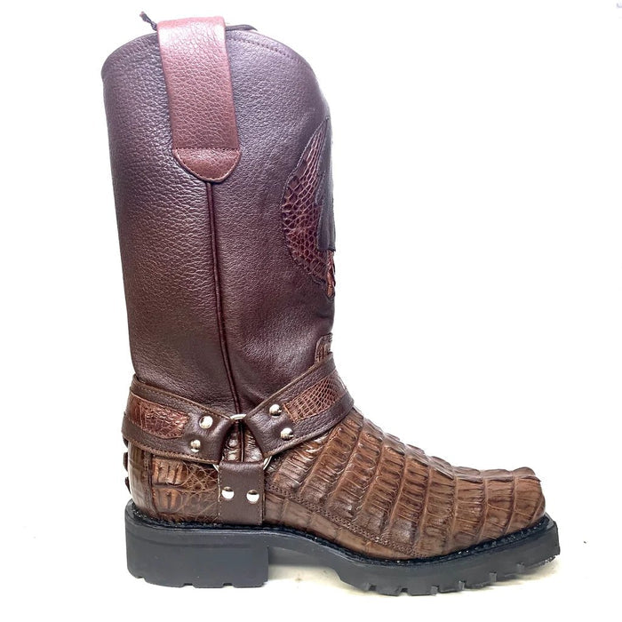 Botas de Cocodrilo Caimán Biker Cola para Motociclista