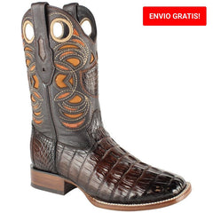 Botas de Cocodrilo Caiman Cola Horma Cuadrada Ancha