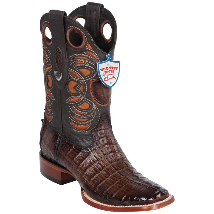 Botas de Cocodrilo Caiman Cola Horma Cuadrada Ancha WW