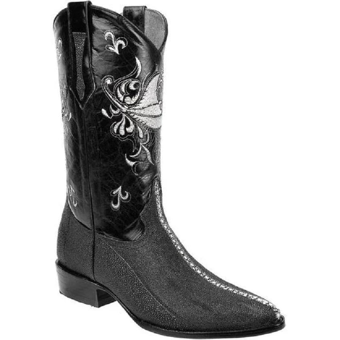 Botas de Mantarraya Perla Completa Grabada Horma Puntal JB