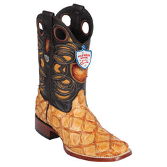 Botas de Pescado Pirarucu Original en Horma Rodeo Cuadrada