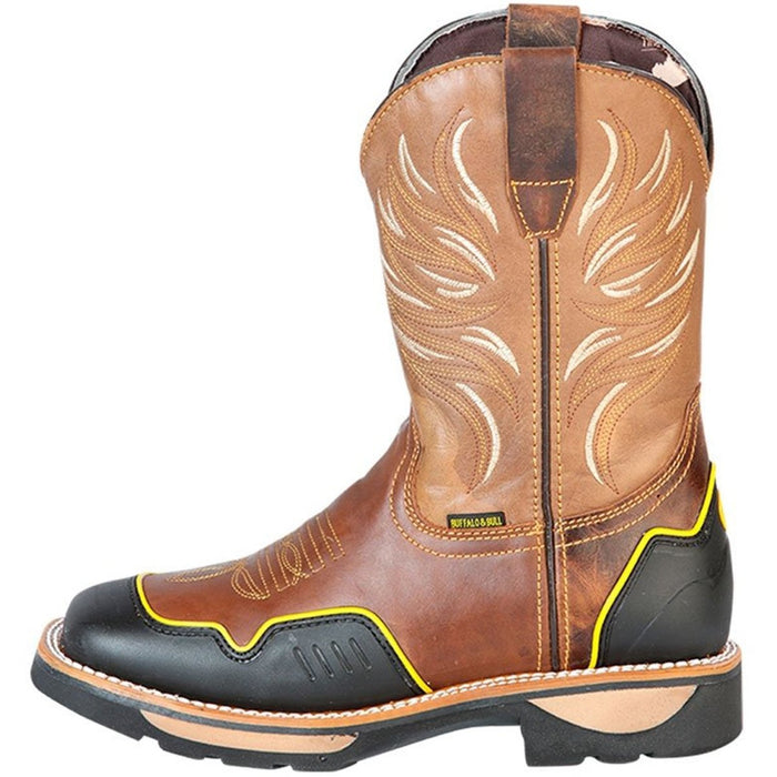 Botas de Trabajo de Cuero Horma Rodeo Color Tan con Proteccion GEN