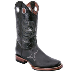 Botas Vaqueras de Cuero con Toro Bordado Horma Rodeo WD