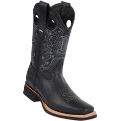 Botas Vaqueras de Cuero Horma Rodeo Cuadrada Ancha WW