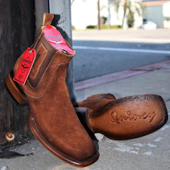 Botines Charros Quincy de Gamuza (Nobuck) Punta Cuadrada