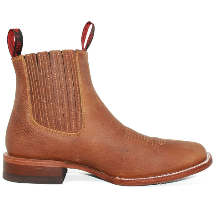 Botines Charro Quincy con Punta Cuadrada Color Bronceado