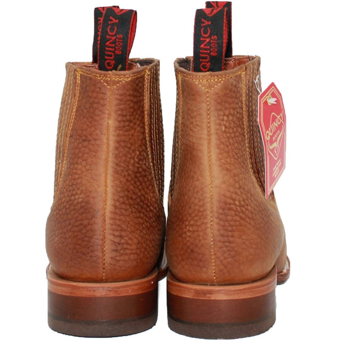 Botines Charro Quincy con Punta Cuadrada Color Bronceado