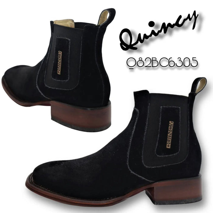 Botines Charros Quincy de Gamuza con Punta Cuadrada