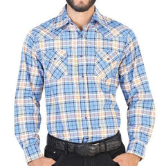 Camisa Vaquera El Senor de los Cielos Cuadros Azul GEN