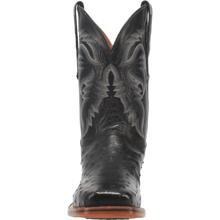 Dan Post Men's Alamosa Full Quill Ostrich Square Toe Boots - Black