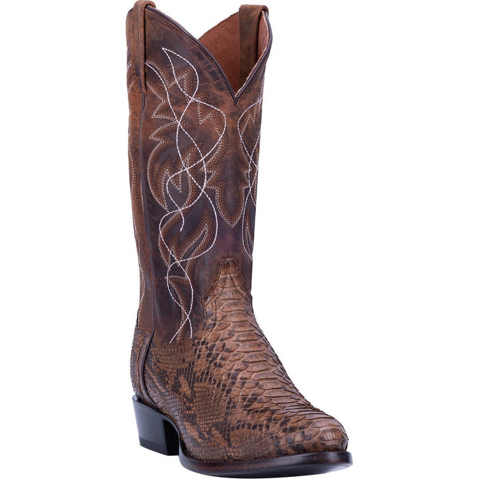 Dan Post Men's Manning Python Snakeskin Round Toe Boots - Bay Apache