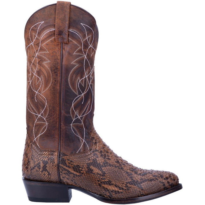 Dan Post Men's Manning Python Snakeskin Round Toe Boots - Bay Apache