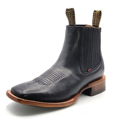 El Besserro Men's Ankle Boots Square Toe Black