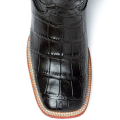 Botas de piel de cocodrilo Stallion para hombre de Ferrini, punta cuadrada estrecha, hechas a mano, color coñac