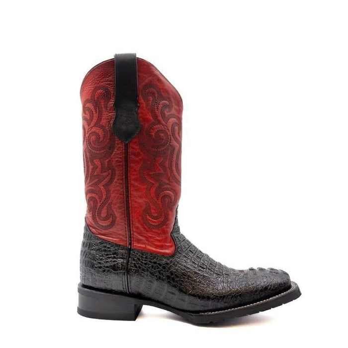 Botas de hombre con estampado de cocodrilo Ferrini Stampede hechas a mano, deportivas, color óxido