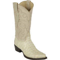 Botas con punta recortada Los Altos Caiman Tail para hombre - Blanco invierno