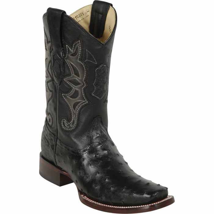 Men's Los Altos Genuine Ostrich Square Toe Boots - Brown