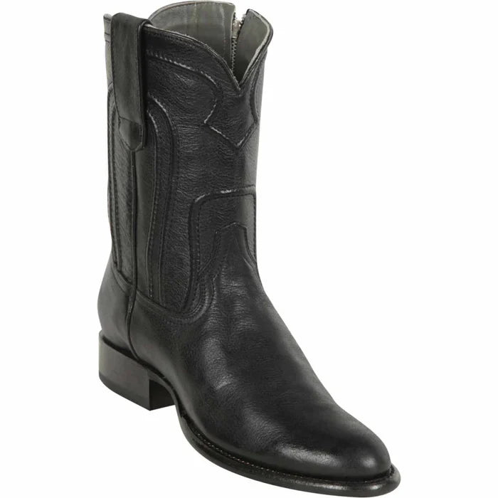 Botas de cuero con punta de cuerda y cremallera para hombre Los Altos Original - Negro