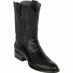 Men's Los Altos Original Ostrich Leg Boots Roper Toe - Black