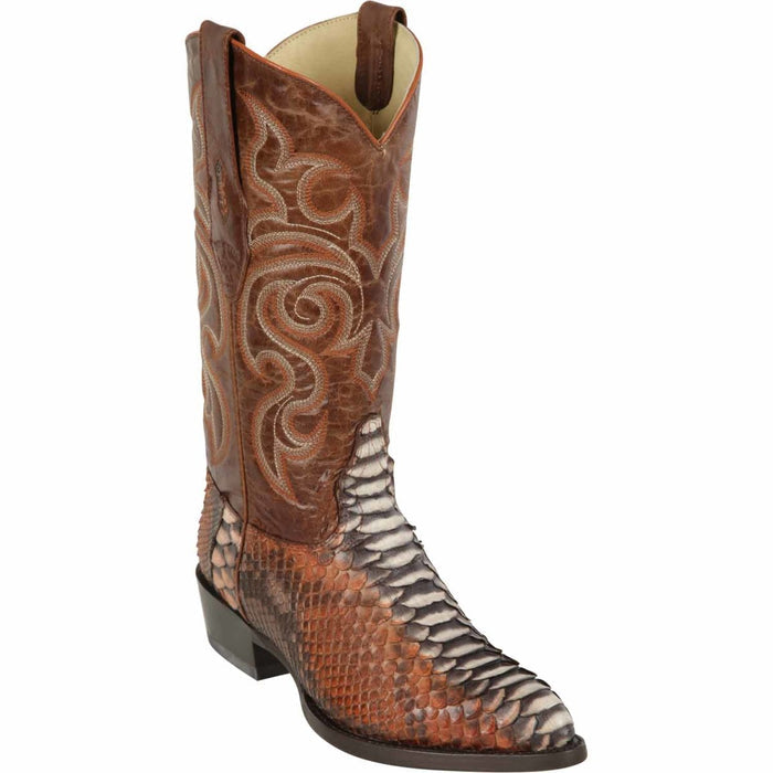 Men's Los Altos Python J-Toe Boots - Rustic Cognac