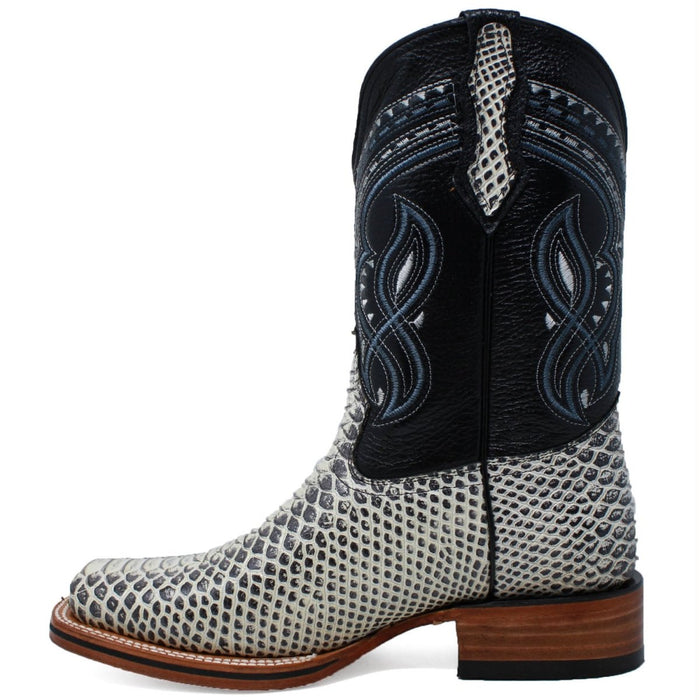 Men's Los Altos Python Skin Wide Square Toe Boots - Porto Brown