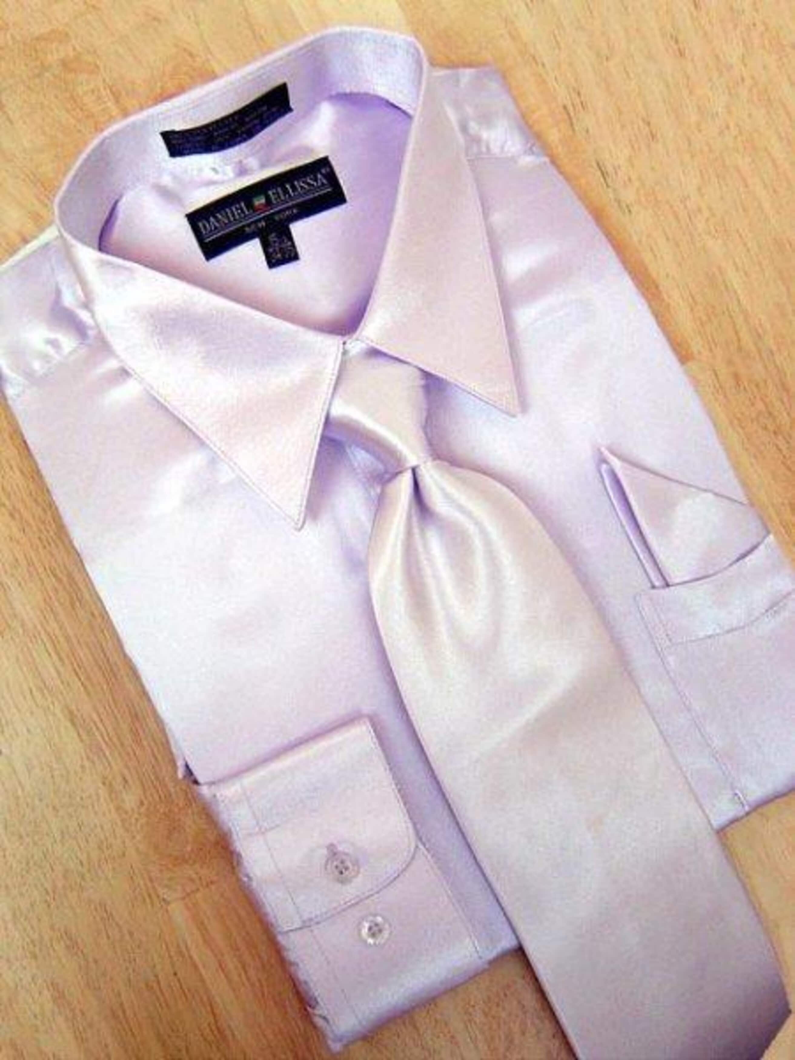 Brillante camisa de vestir de raso de seda con lazo Combo SKU*WN9370