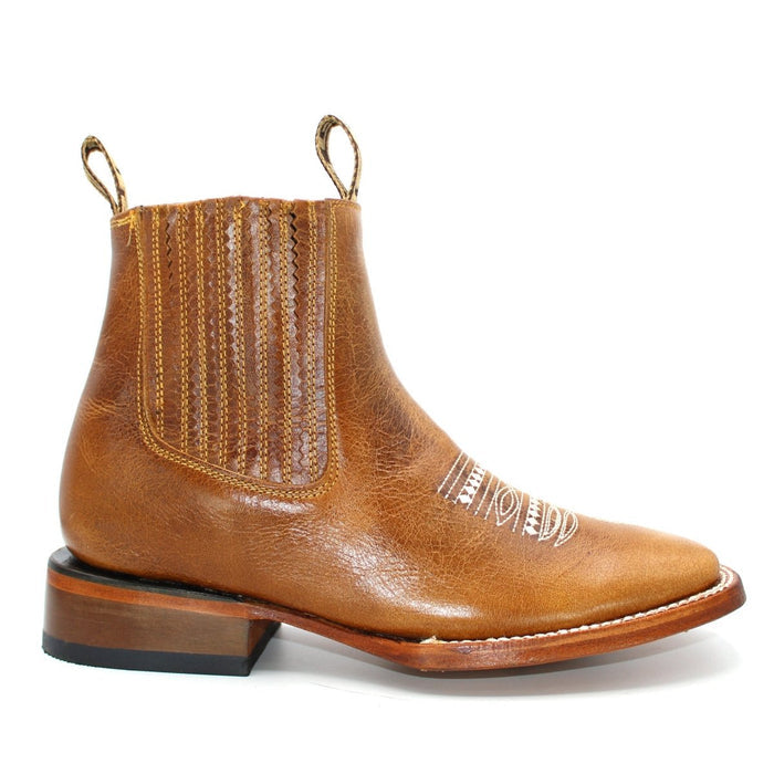 Men's Square Toe Ankle Boots Honey