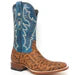 Tanner Mark Men's Cisco Elephant Print Square Toe Boots Cognac