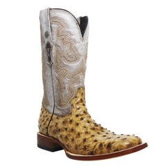 Tanner Mark Men's Dutton Print Ostrich Square Toe Boots Rustic Orix