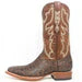 Tanner Mark Men's Elephant Print Square Toe Boots Brown