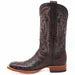 Tanner Mark Men's Genuine Full Quill Ostrich Square Toe Boots Black Cherry