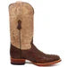 Tanner Mark Men's Genuine Full Quill Ostrich Square Toe Boots Cherry Wood