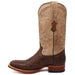 Tanner Mark Men's Genuine Full Quill Ostrich Square Toe Boots Cherry Wood