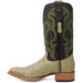 Tanner Mark Men's Genuine Full Quill Ostrich Square Toe Boots Olive Green