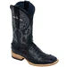 Tanner Mark Men's Genuine Monster Fish Leather Square Toe Boots Black