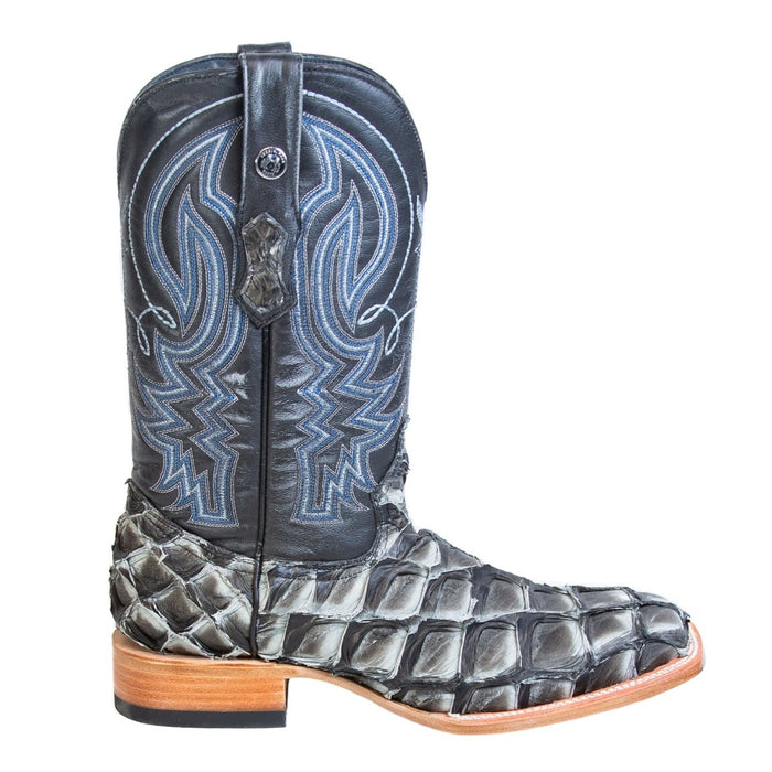 Tanner Mark Men's Genuine Monster Fish Square Toe Boots Antique Saddle