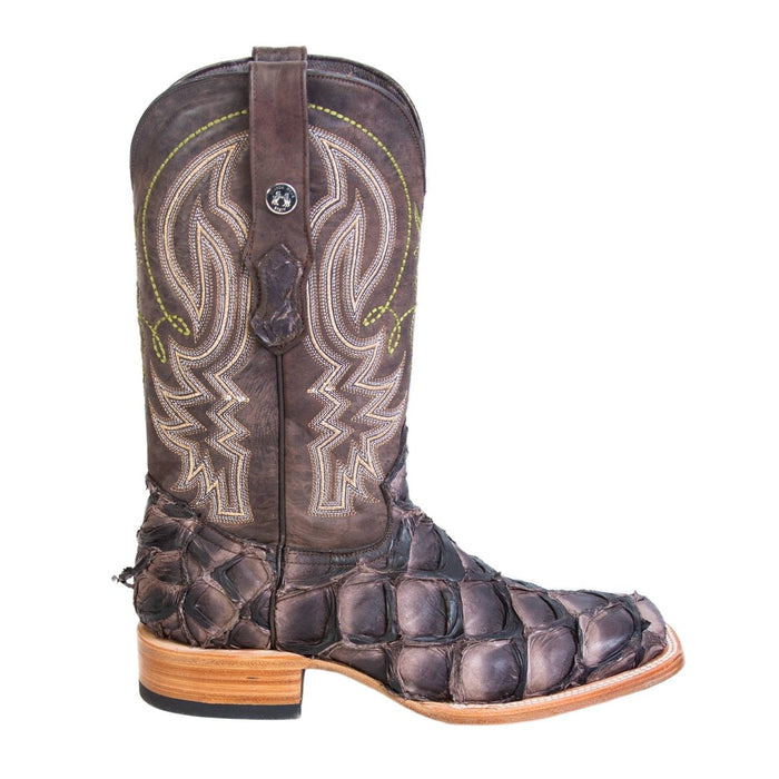 Botas de punta cuadrada Monster Fish genuinas para hombre de Tanner Mark, color chocolate