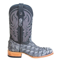 Tanner Mark Men's Genuine Monster Fish Square Toe Boots Bone