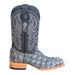 Tanner Mark Men's Genuine Monster Fish Square Toe Boots Grey