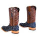 Tanner Mark Men's Genuine Monster Fish Square Toe Boots Navy Blue