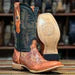 Tanner Mark Men's Hand Tooled Square Toe Boots Cognac